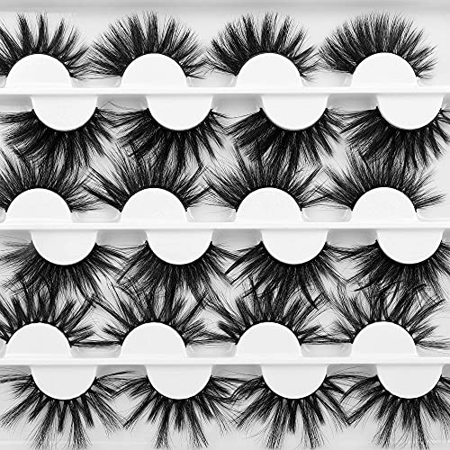 25mm Faux Mink Lashes 3 Styles Mixed False eyelashes Fluffy Dramatic Cat Eye Lashes Long Crossed Thick Strip Wispy Lashes 12 Pairs