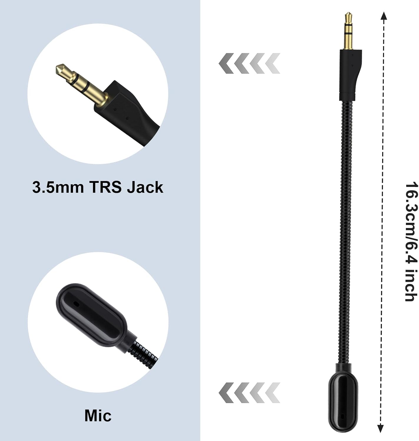 Toxaoii Mic Replacement Compatible with Logitech G PRO X2, G PRO X Wireless, and G Pro Wired Gaming Headsets, 3.5mm Detachable G Pro X Noise Cancelling Microphone Boom for Xbox One, PS4, PS5