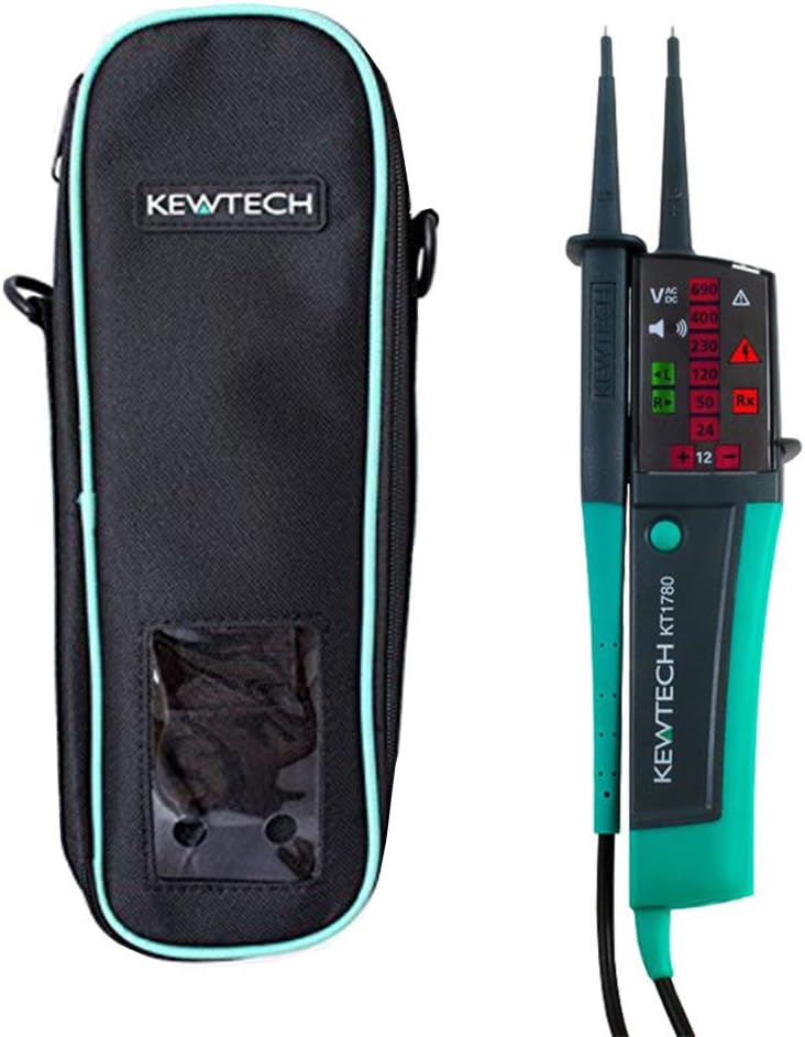 Kewtech Voltage Testing Kit - KT1780 AC/DC Voltage Tester & KEWC1 Soft Case with compartments for KEWPROVE 3 (not included) & accessories.
