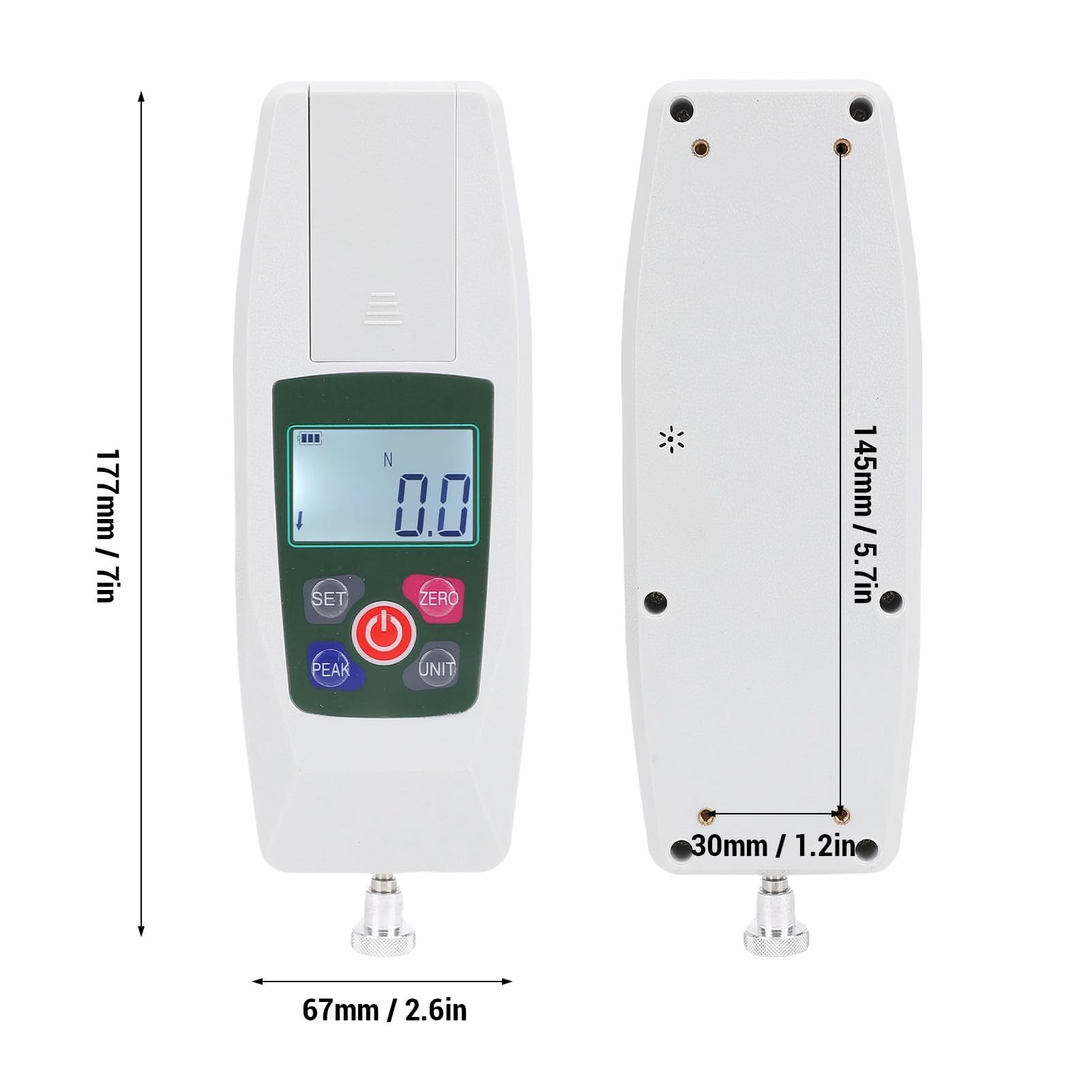 Medidor de Fuerza Digital 5N, Material ABS, LCD Retroiluminada, Probador Portátil de Empuje y Tracción con Apagado Automático para Pruebas de Laboratorio y Materiales