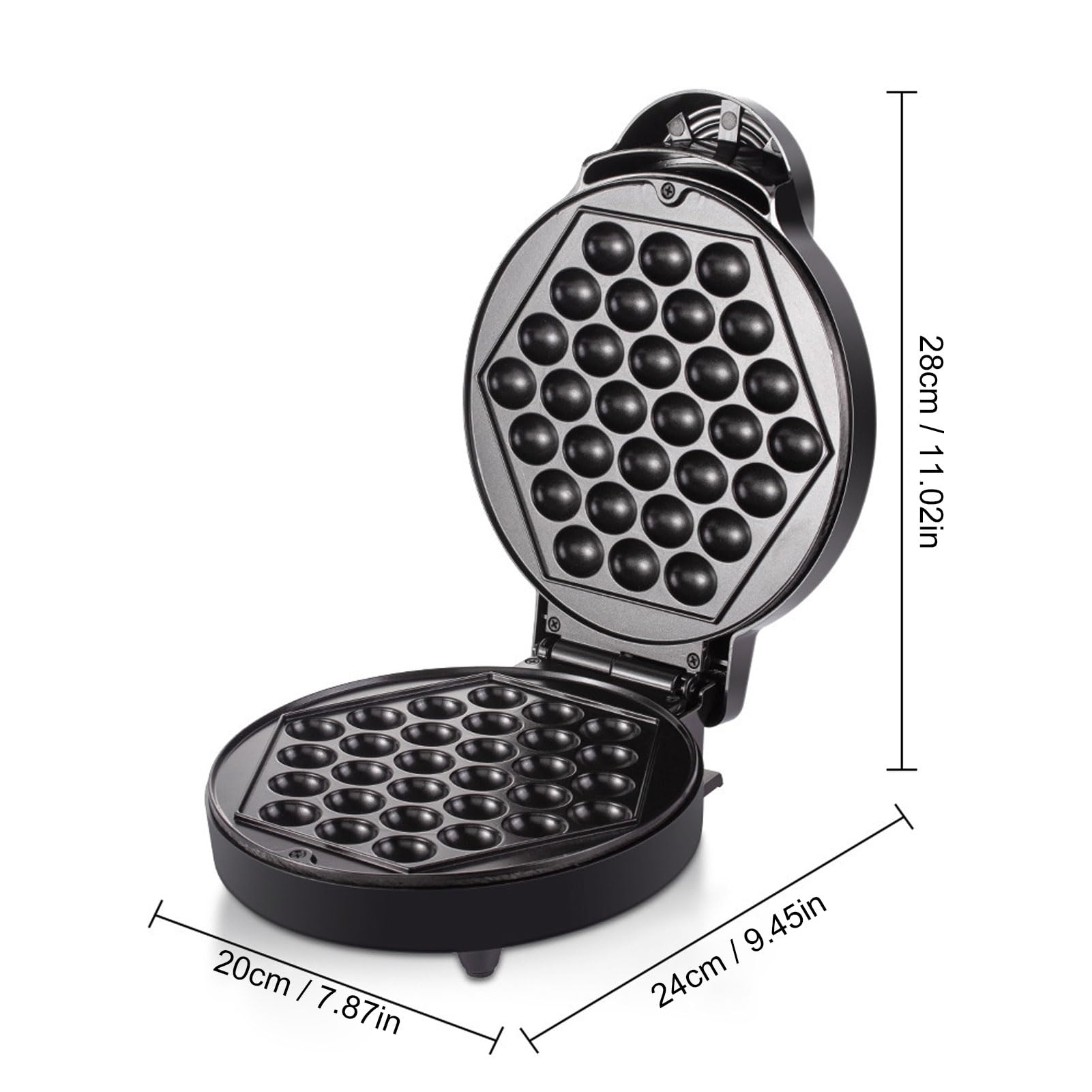 Generic Macchina per Waffle Elettrica Antiaderente e a, Macchina per Waffle Elettrica per Uova, Facile da Pulire, per la Produzione di Coni Gelato Domestici, per in ABS e Alluminio a 30 Fori Senza