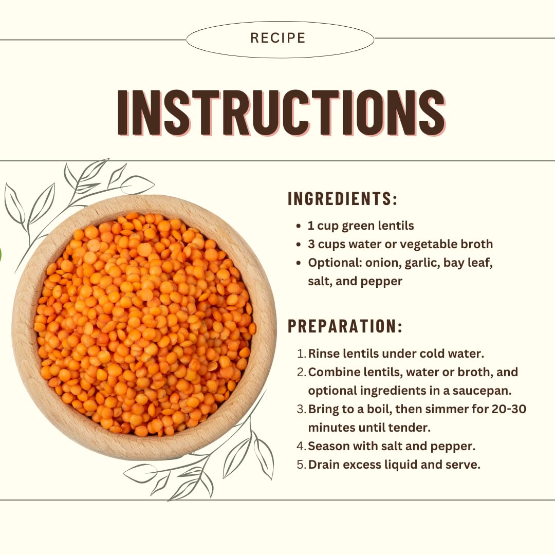 Mountain High Organics Certified Organic Dried Red Split Lentils, Bulk, Sproutable, Masoor Dal, Non GMO, Vegan, Plant Based Protein and Fiber,25 lb (Pack of 1)