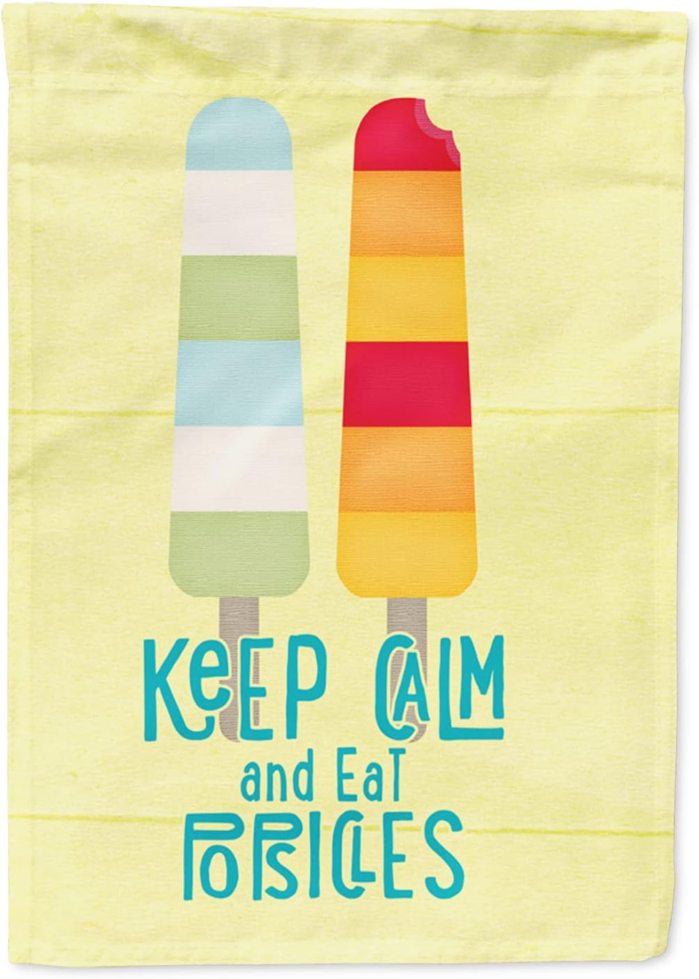 Caroline's Treasures SB3108CHF Keep Calm and eat Popsicles House Flag Large Porch Sleeve Pole Decorative Outside Yard Banner Artwork Wall Hanging, Polyester, House Size, Multicolor