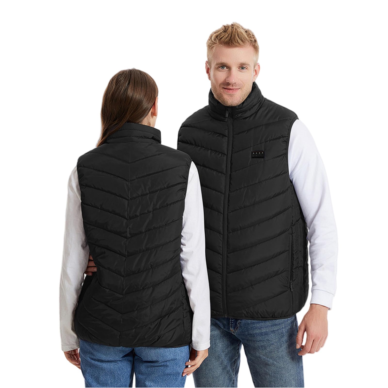 Heated Vest Women and Men USB Rechargeable Heated Vests Stand Collar Packable down Puffer Heating Vest Outerwear