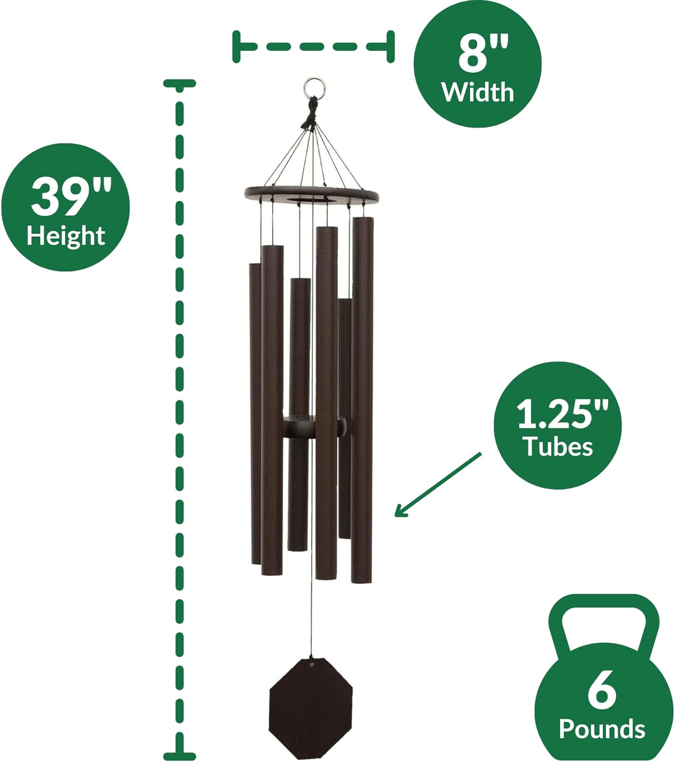 39" Song of Solomon Wind Chime - Amish Handcrafted
