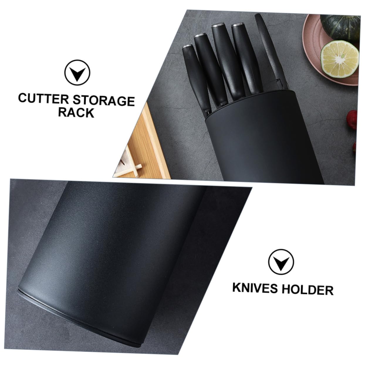 ULTECHNOVO Support Couteaux de Cuisine Noir Détachable Organisateur Pratique pour Rangement Ustensiles Cuisine