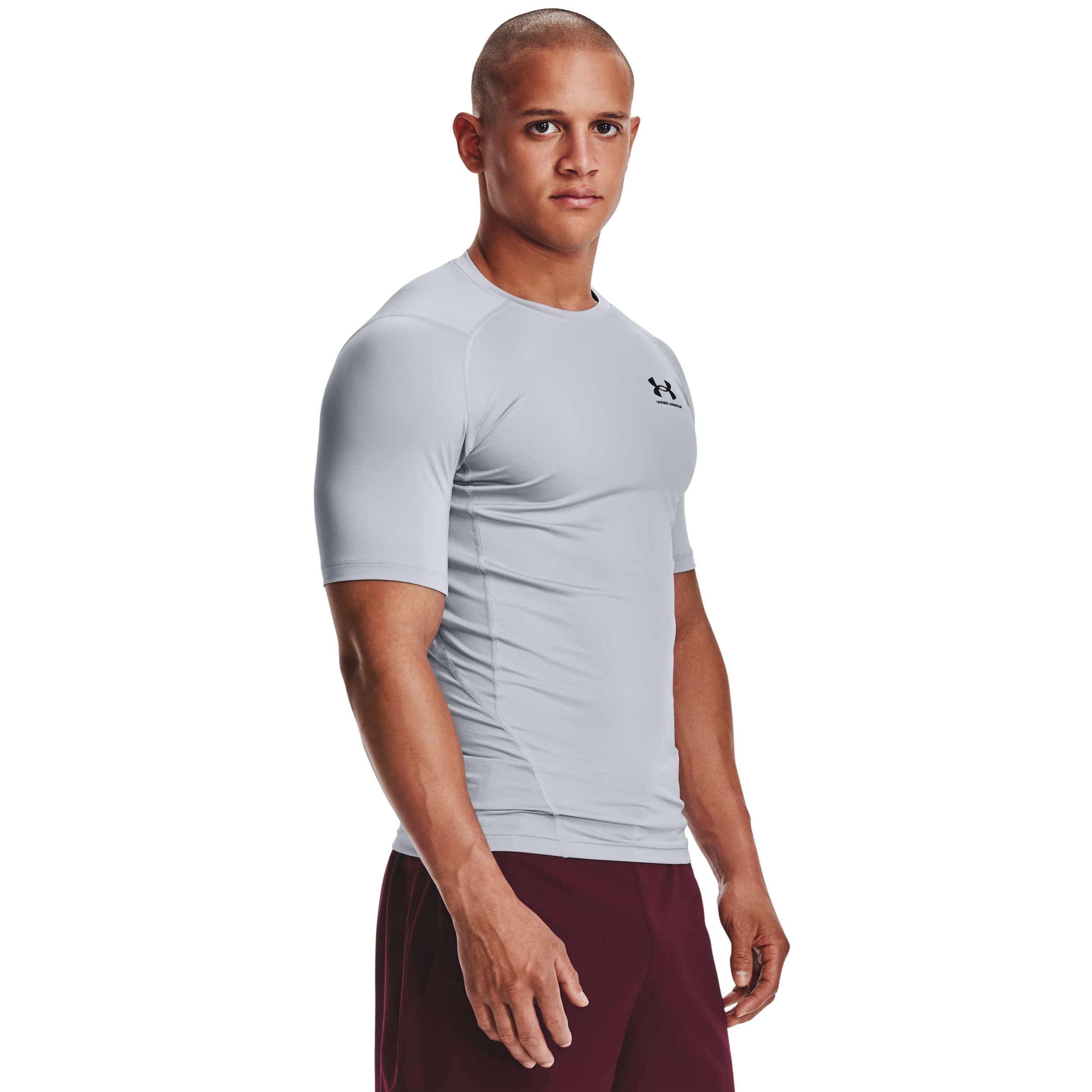 Under Armour Men's Polyester Solid UA HG Armour Comp Short Sleeve | T-Shirt | 1361518-011