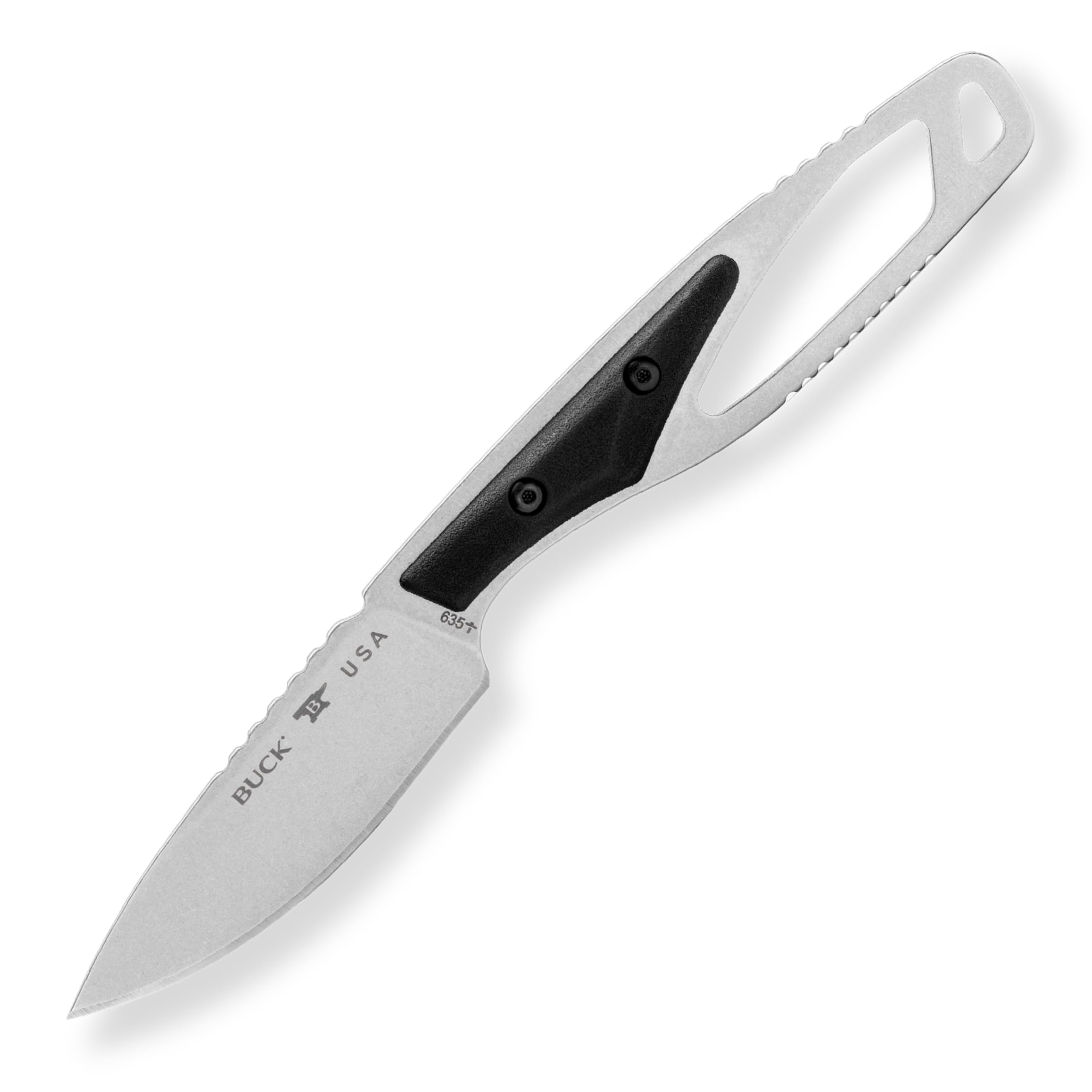 Buck Knives 635 PakLite Cape Hunting Knife, 2-3/4" Fixed Blade, Glass Filled Nylon Handle, 420HC Stainless Steel Drop Point Blade, Sheath Included, Knife Made in the USA, Black, 1.59 oz