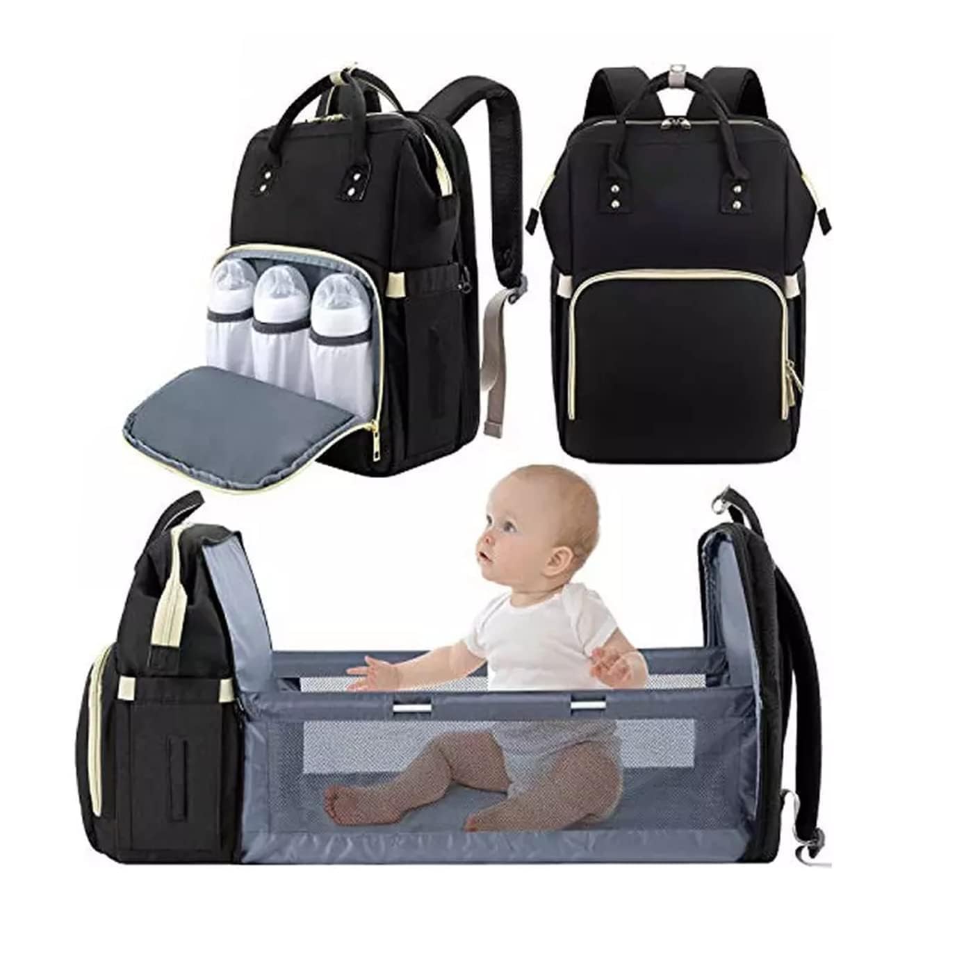 INDIROCKS Diaper Bag Backpack Foldable Mummy Bag bagpack Waterproof, Washable for Girls and Boys-image-15