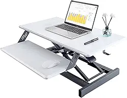 Suporte de mesa para laptop, mesa dobrável para laptop, bandeja dobrável para café da manhã, suporte de leitura e escrita, com gavetas de teclado para cama, sofá, chão (55 cm/21,6 pol, branco)
