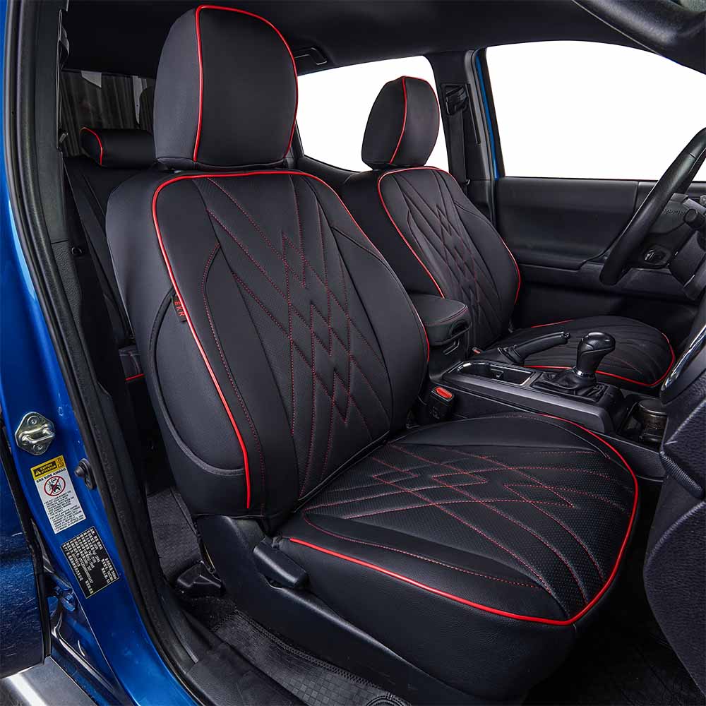 Ford F-150 Seat Covers (Black with Red Trim) - Image 1