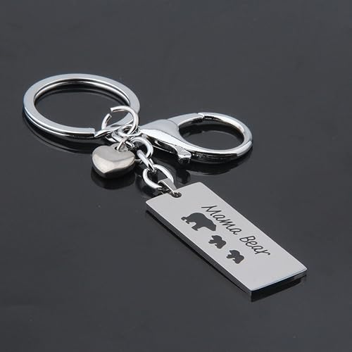 Miniatura 5 de WUSUANED Llavero de barra con diseño de oso de Sweet Mama and 3 Cubs Bear Bar para mamá, abuela, esposa