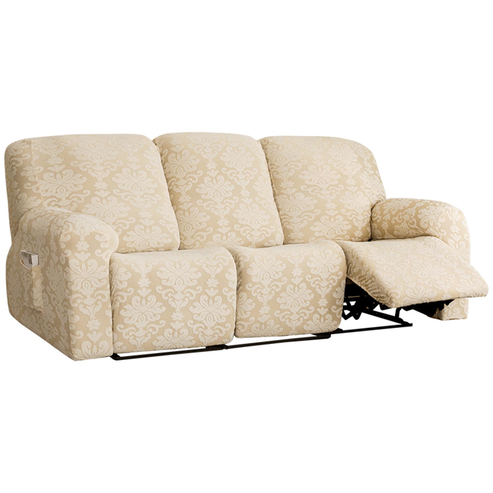 Funda reclinable de 4 piezas con brazos elástica lavable