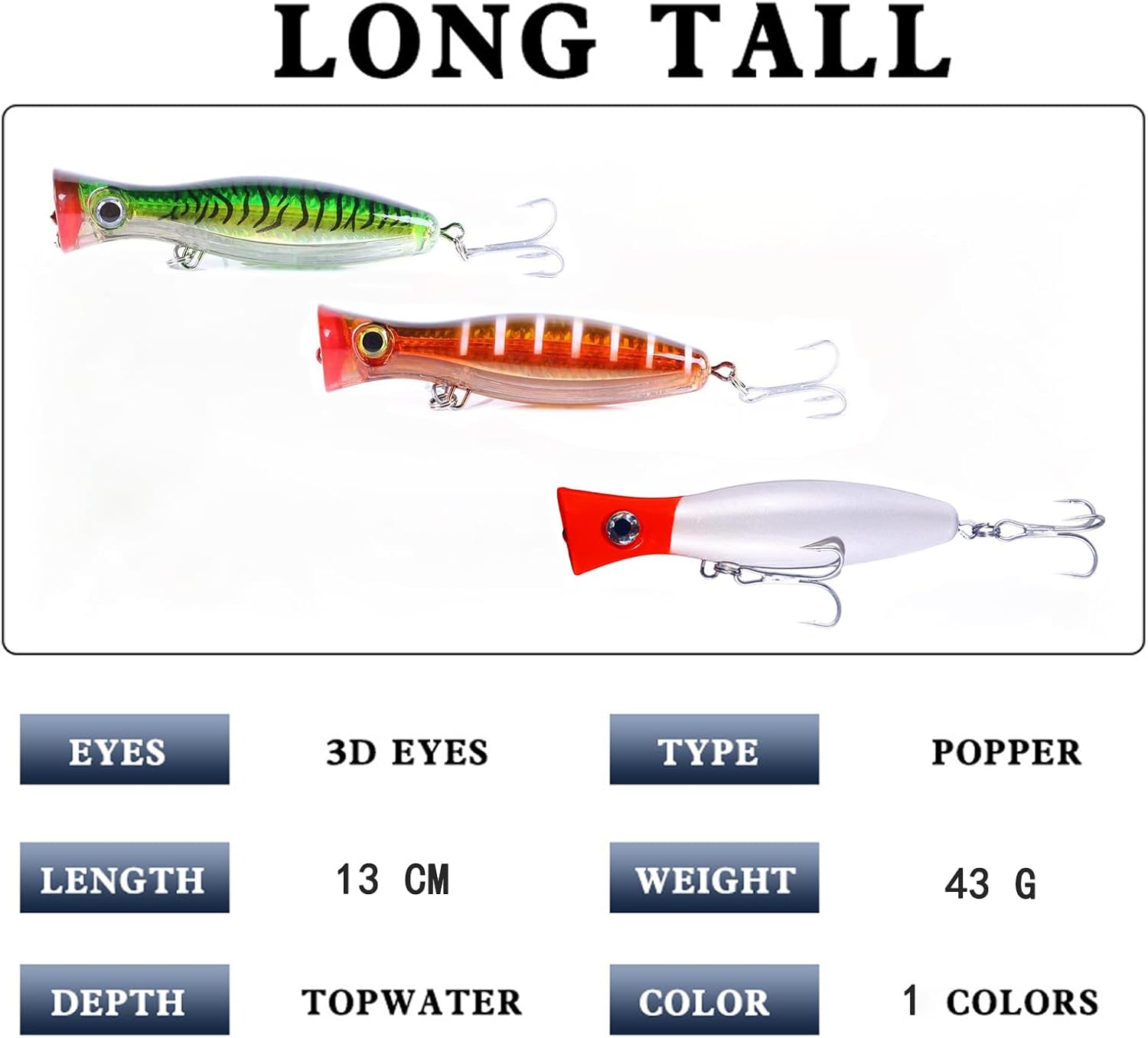 ポッパーフィッシングルアー JAZALIC トップウォーターポッパールアー 3Dアイズフィッシングアクセサリー 海水表面キャスティン
