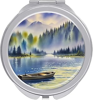 Espejo de maquillaje de viaje plegable portát...