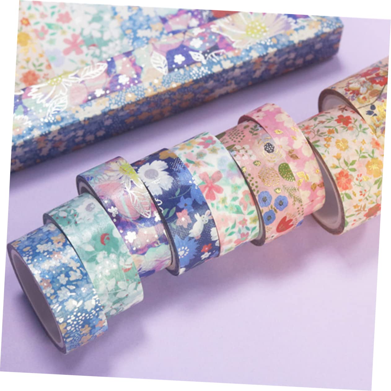 HOMSFOU 4 Ensembles Ruban Washi Tape Floral Décoratif Pour Diy Scrapbooking Motifs Fleurs Fraîches Pour Artisanales Décorations De Journaux 9 Rouleaux*4