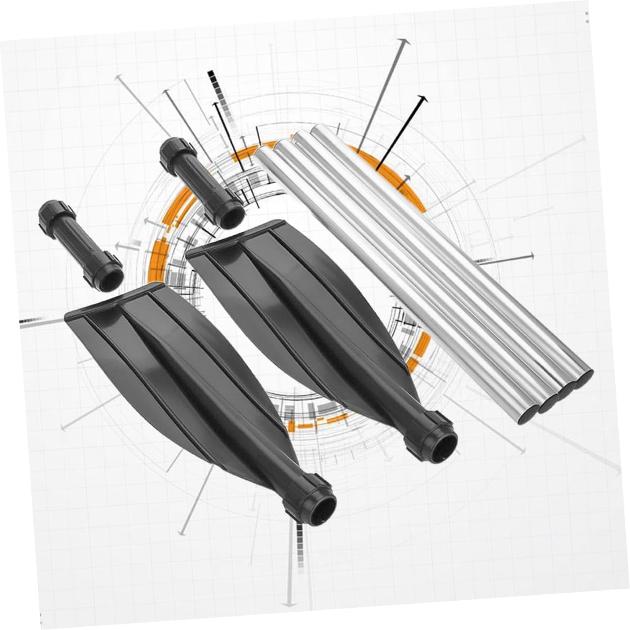 VANZACK Aluminum Alloy Double End Detachable Kayak Paddle Lightweight Easy to Assemble Durable Oars for Kayaking Canoeing Water Sports Black