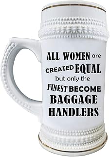 Gifts for Baggage Handler Beer Stein Mug 22oz White Ceramic Drinkware - Fleet Service Agent Clerk Airport Airline Rampie Ramper Funny Cute Gag Appreciation Idea - Only the Finest Women
