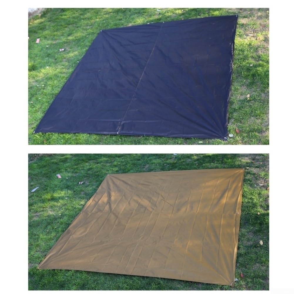 Lona impermeable Oxford 210D para camping, con bordes reforzados, alfombra multifuncional para exteriores, para tienda de campaña, picnic, playa, senderismo, portátil y ligera (verde)