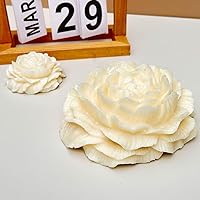 Vista 4 de 2 Pack 3.5 Inch 6.7 Inch Peony Silicone Mold, Large Size Flower Candle Mold, Soap Soy Wax DIY Handcraft Accessory, Epoxy Resin Mold for Party Home
