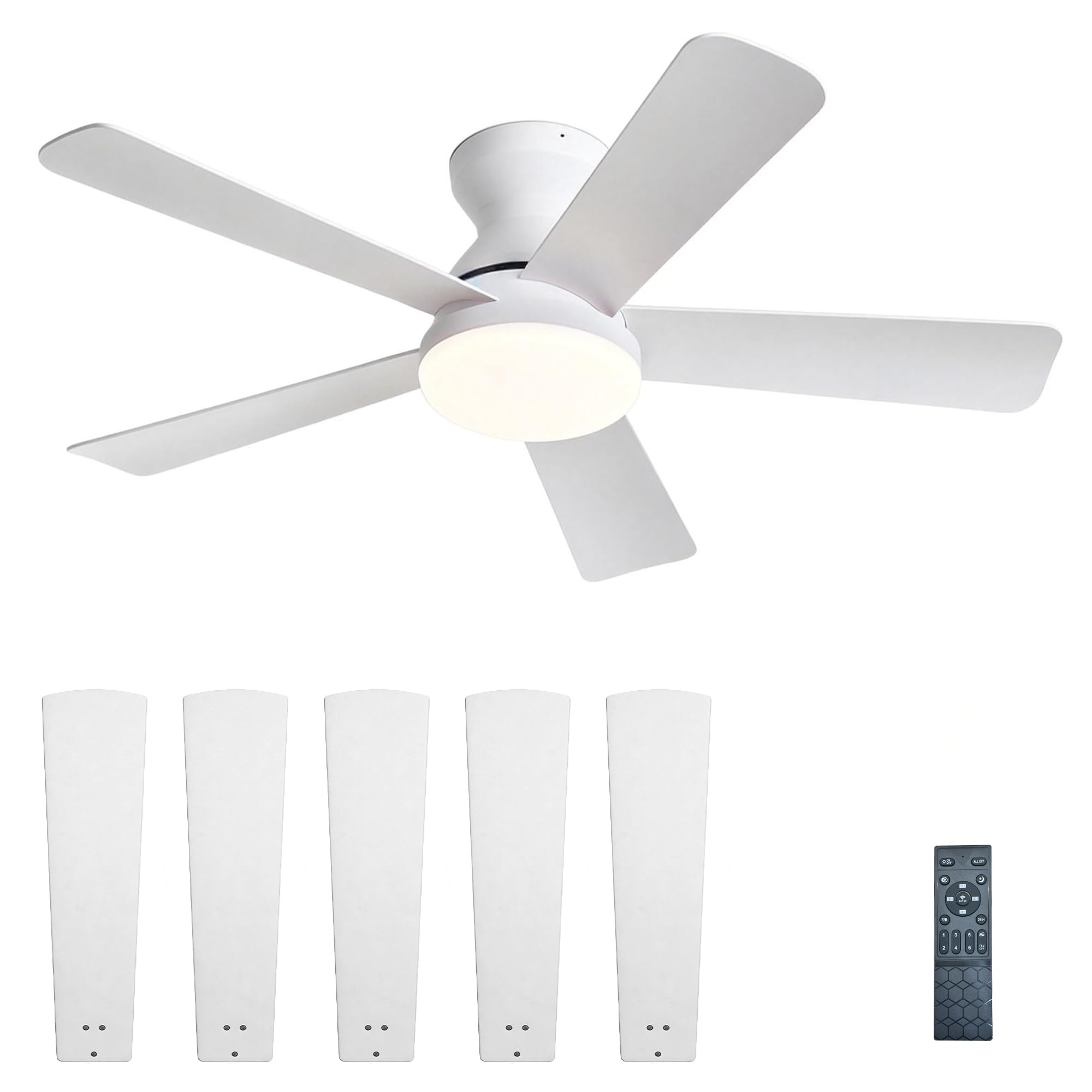 DIAMONDFORGE 42 Inch White Ceiling Fan