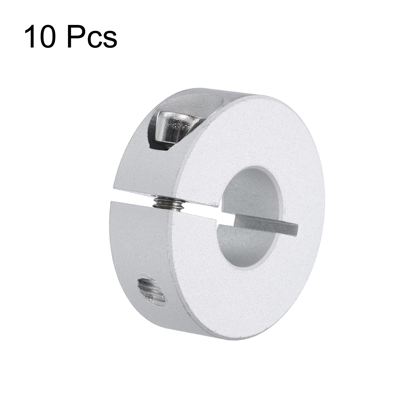 QUARKZMAN Collare per Albero a Morsetto Diviso Singolo 10pz Collare Serraggio Monopezzo Foro 12mm, Od 30mm, Spessore 10mm, Morsetto a Collare Diviso Vite Fissaggio Lega Alluminio