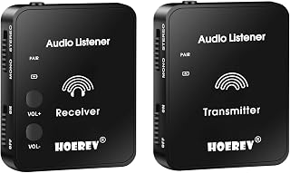 Hoerev Wireless In Ear Monitor System Studio Equipment Professional System Transmitter Guitar System With Rechargeable Battery for Studio Band Rehearsal Live Performance Camera Record