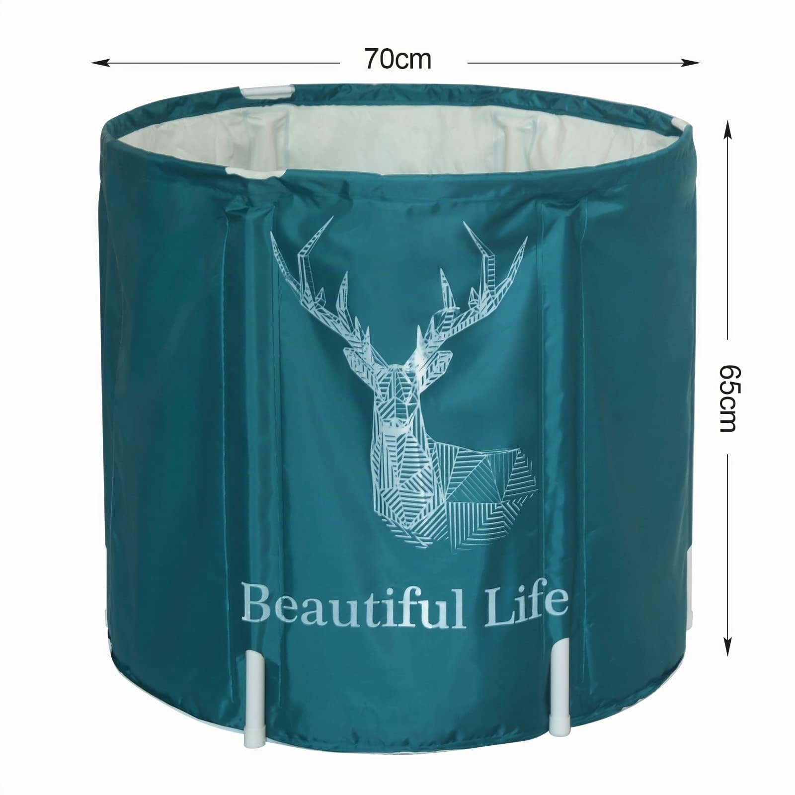 plegable, bañera de spa portátil, de cubo, bañera de PVC de 3 capas, piscina, cubo de baño para adultos y bebés （70 * 70 * 65cm, verde)