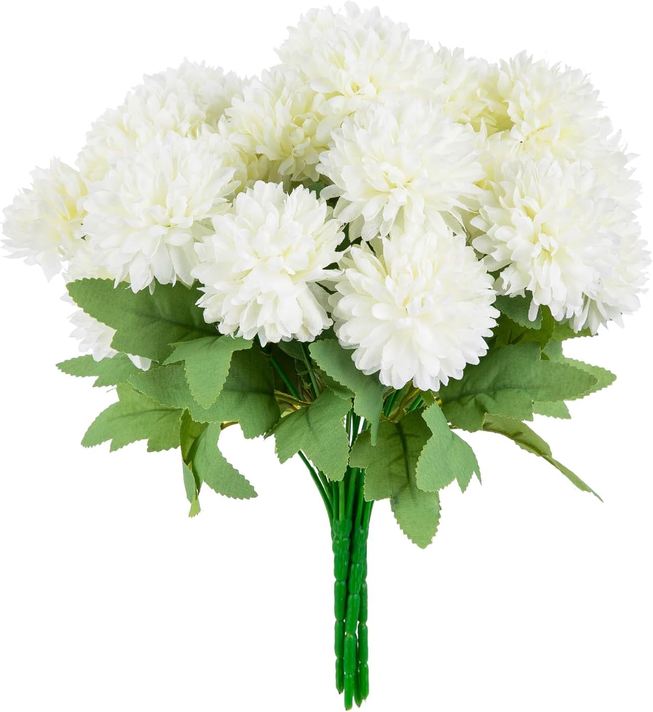 Artificial Marigold Flowers, 4 Pack 12 Inch Silk Marigold Flower Heads Bouquet for Day of The Dead Decor Diwali Halloween Decoration Dia De Los Muertos Home Decoration, White