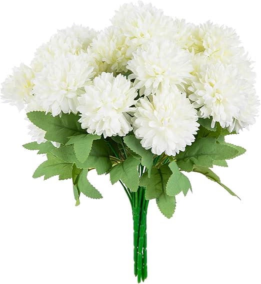 Artificial Marigold Flowers, 4 Pack 12 Inch Silk Marigold