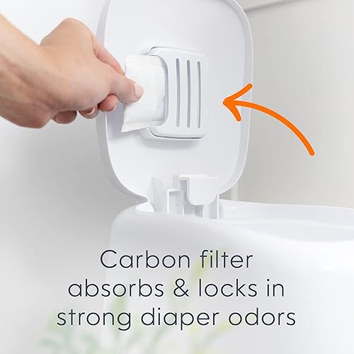 Playtex Diaper Genie Complete Pail with Built-In Odor Controlling Antimicrobial, Includes Pail & 1 Refill, White , 8.36 Pound(White,Pail + 1 Refill)