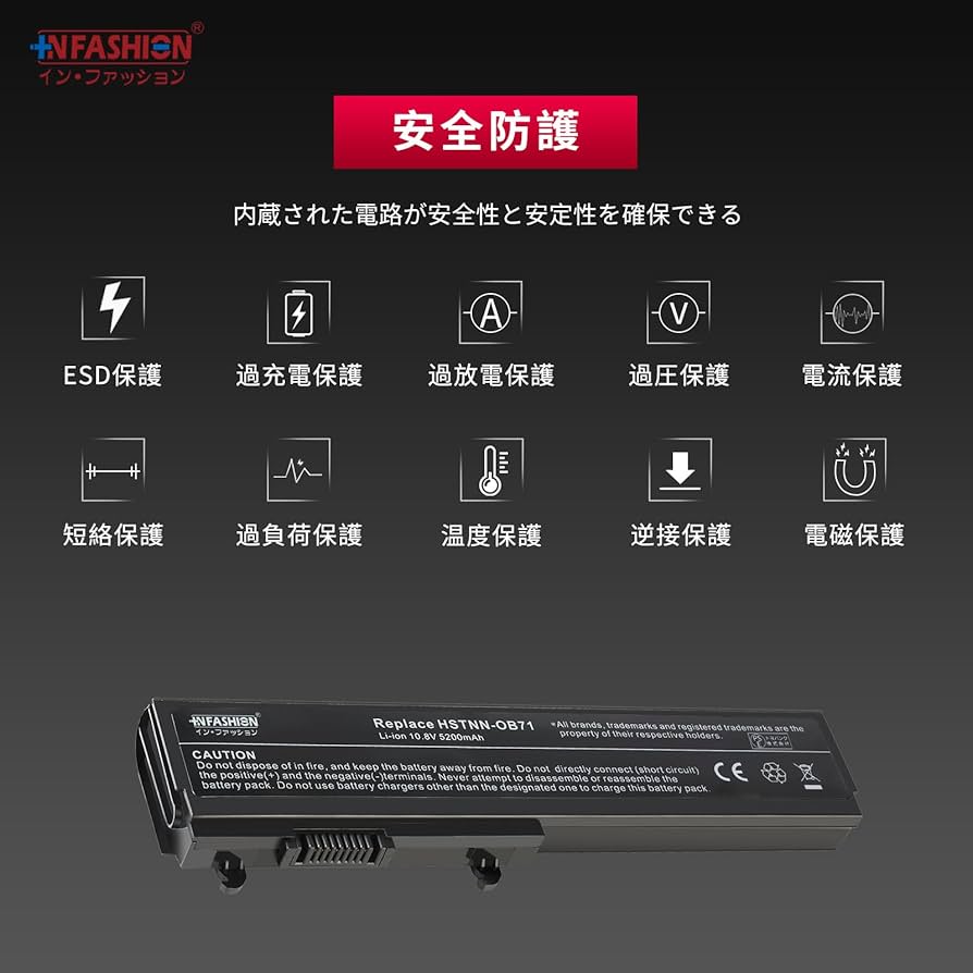 Amazon.co.jp: In Fashion HP対応 468816-001 【10.8V 5200mAh