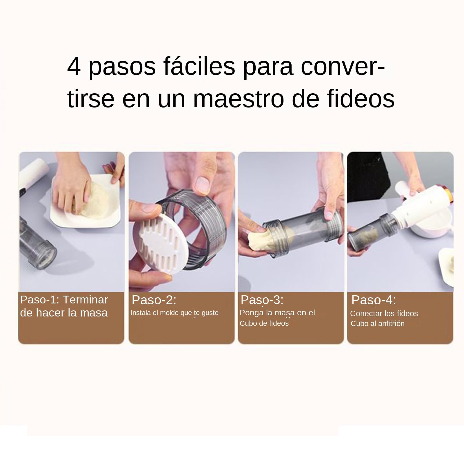 Máquina Eléctrica para Hacer Pasta Fabricador de Pasta Automático | Accesorio de Mano Inalámbrico y Portátil para Pizza, Verduras, Cocina y Repostería