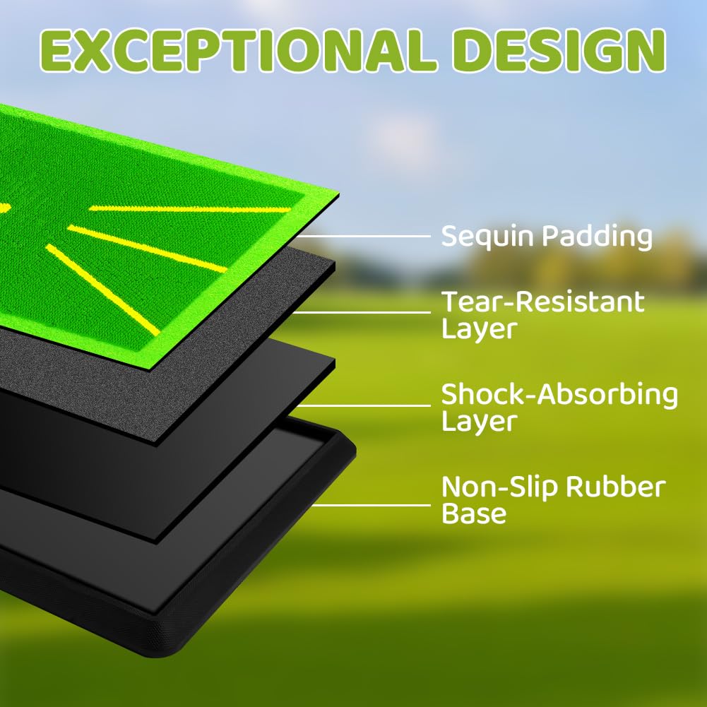 Flintronic Tapete para Swing De Golf, Alfombrilla De Golf para Columpio, Base Goma Antideslizante, para Análisis y Detección de La Ruta de Oscilación, para Hogares, Interiores y Exteriores