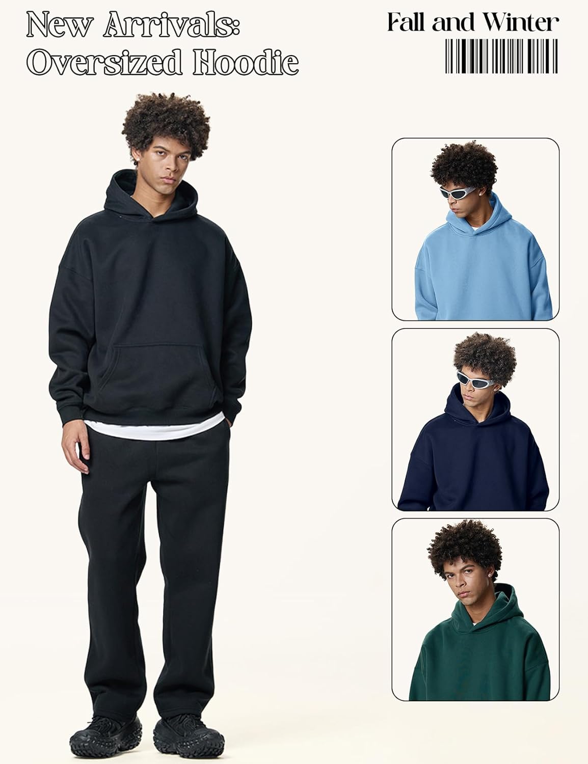Gihuo Men Hoodie Men's Fleece Hooded Pullover Sweatshirts