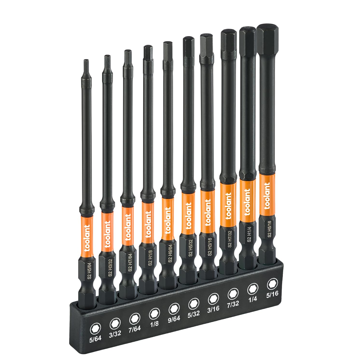 toolant SAE Impact Allen Wrench Drill Bit Set, 10-Piece, 4-inch
