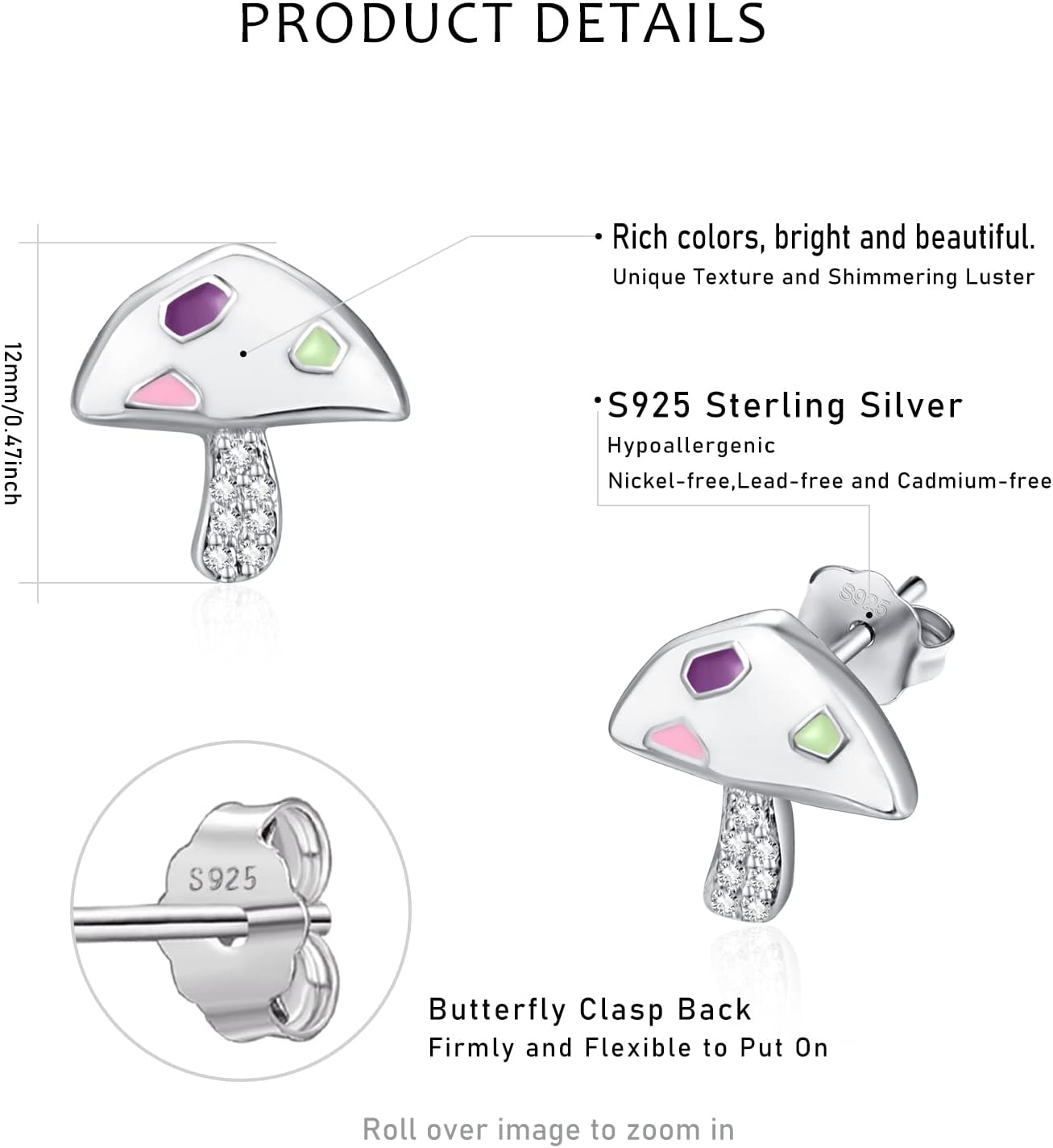 Dreamboat 925 Sterling Silver Earrings for Women Small Stud Earrings Anniversary Birthday Valentines Engagements Jewelry Gifts for Mom Wife - Image 2