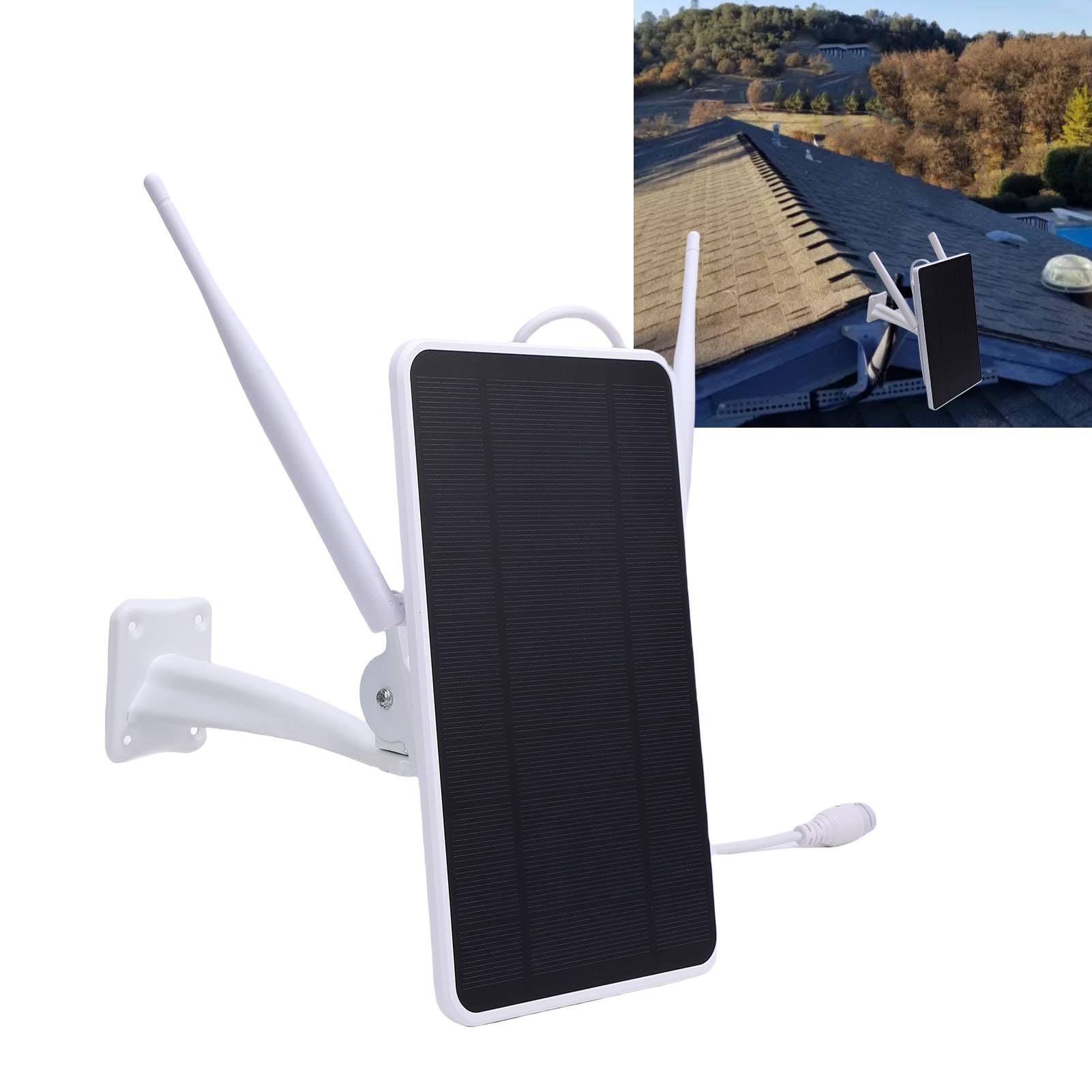 Bewinner Modem 4G LTE a Base di Esterni a Energia Solare con Slot con Scheda SIM, Router WiFi Esterno IP66 con Pannello Solare da 6W, Copertura WiFi da 50 M, (Versione europea (B1/3/7/8/20/28a/40