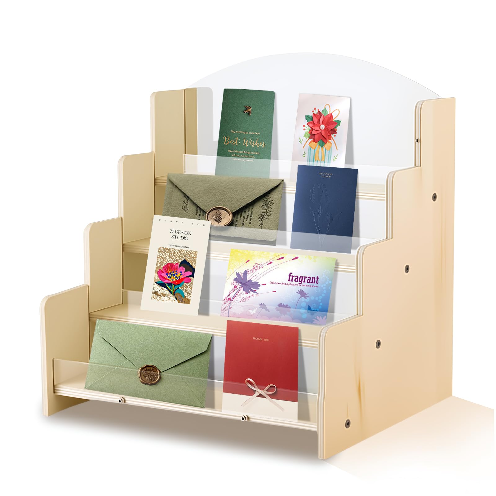 APAKA 4 Tier Kartenständer Postkartenständer Holz Produktbild-Vorschau 11