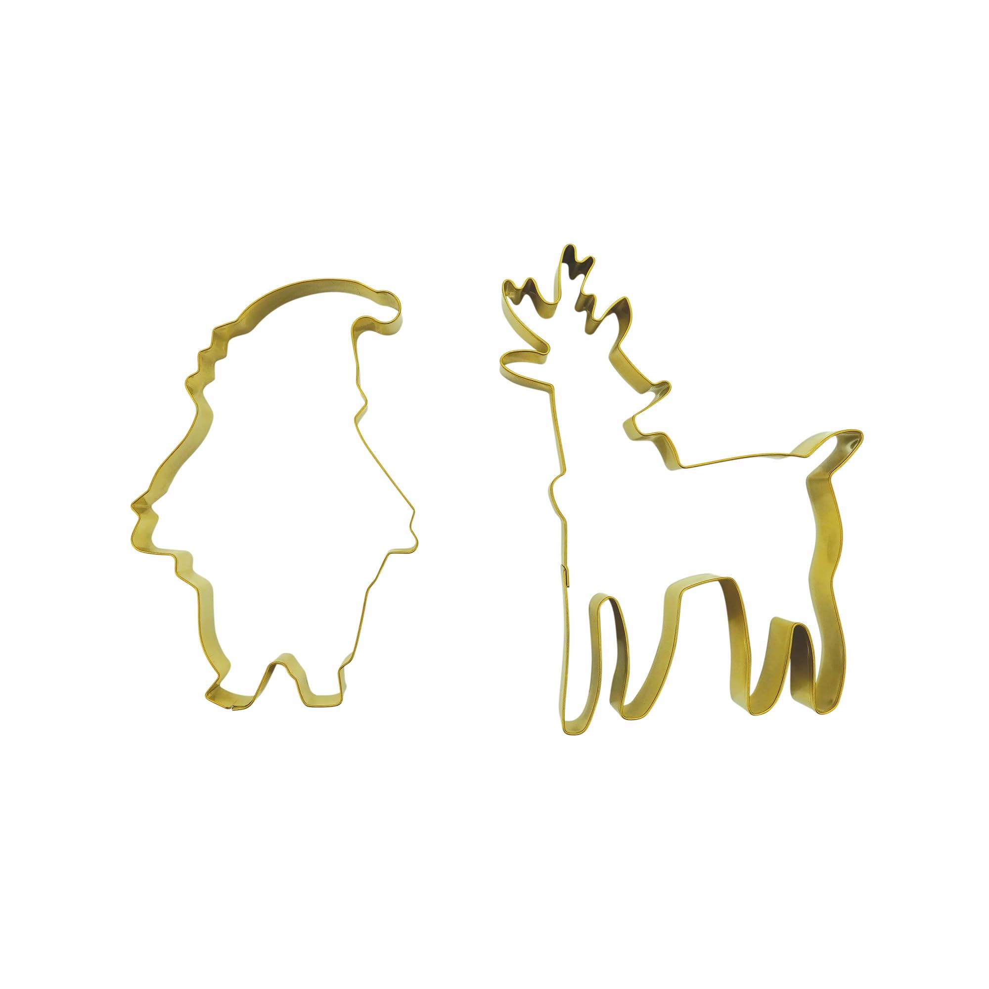 Zenker Christmas Cookie Cutters, 2 Piece Set, Large Santa and Reindeer