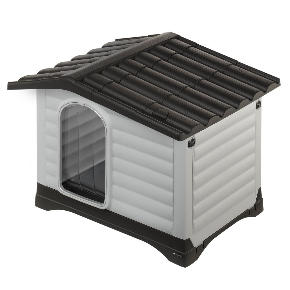 Ferplast Porta per cuccia cani modello DOGVILLA 110, Portina per cucce da esterno casette per cani, Pvc trasparente antipioggia, vento, freddo, 29,6 x 0,2 x h 46,9 cm
