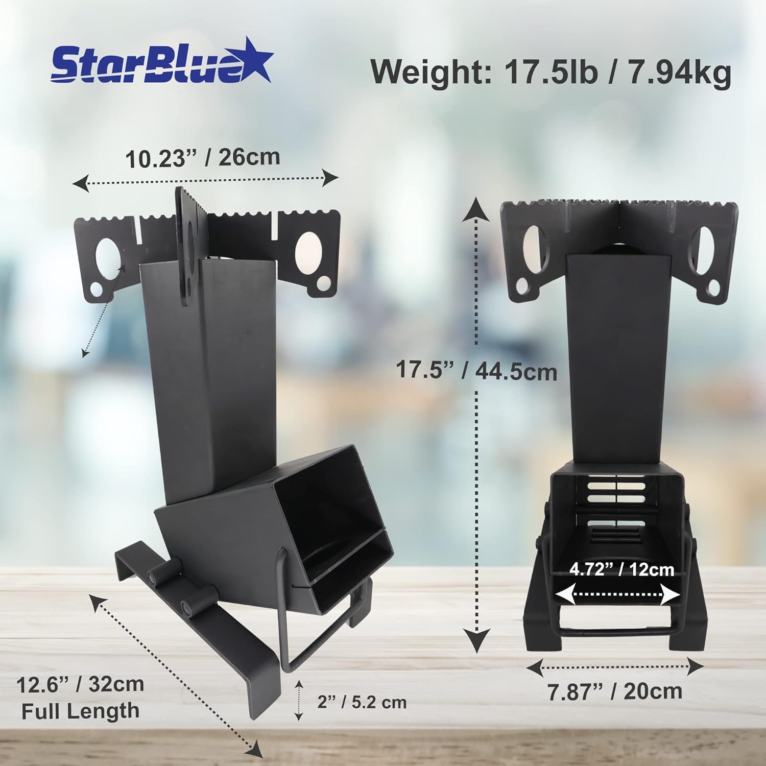 StarBlue zusammenklappbarer Raketenofen mit kostenloser Tragetasche, tragbarer Holzofen mit großer Brennkammer, ideal für Outdoor-Kochen, Camping, Picknick, Grillen, Jagd, Angeln