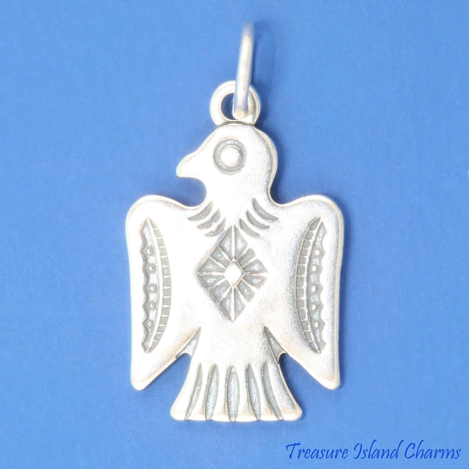 Thunderbird Native American Motif Bird 925 Sterling Silver Charm Pendant Bracelet Jewelry Making Supply
