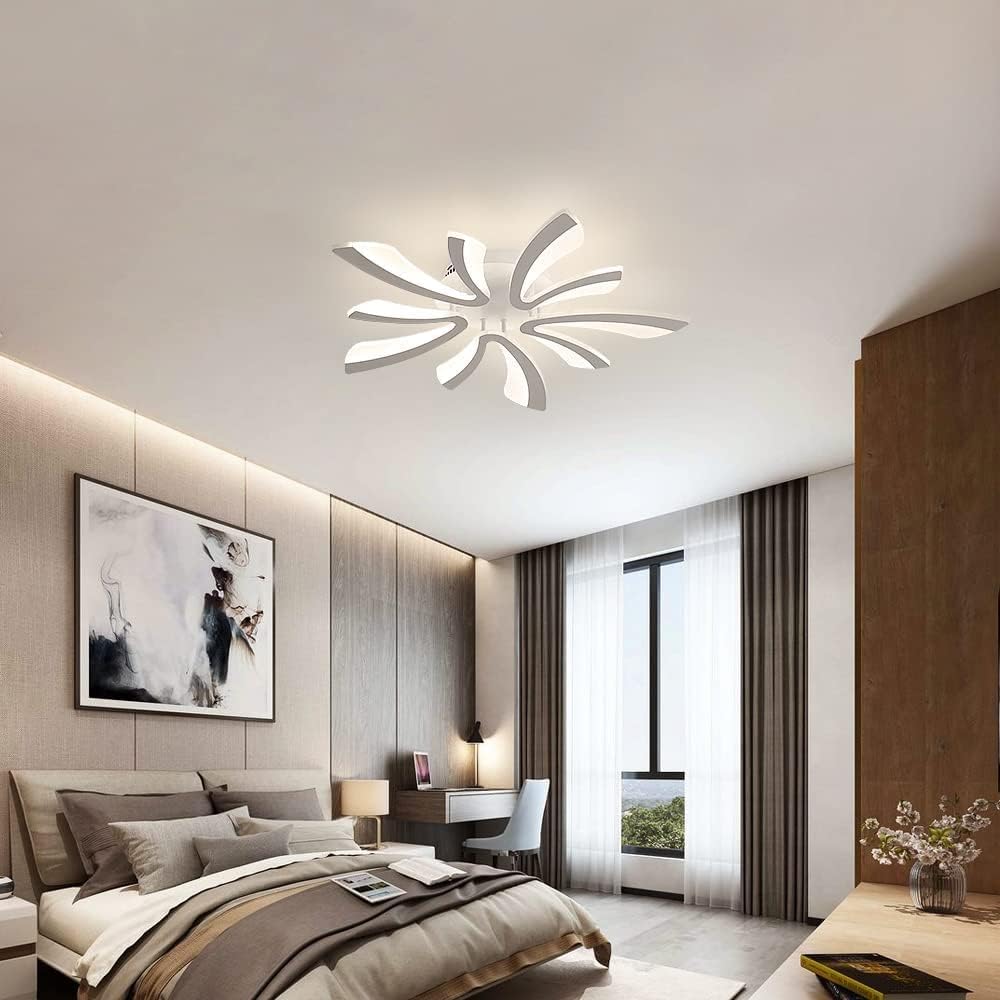 Comely LED Deckenleuchte Dimmbar 48W 5400 lm 3000–6500K 70 cm mit Fernbedienung Acryl Moderne Flache Lampe Weiß für Wohnzimmer Schlafzimmer Küche Büro