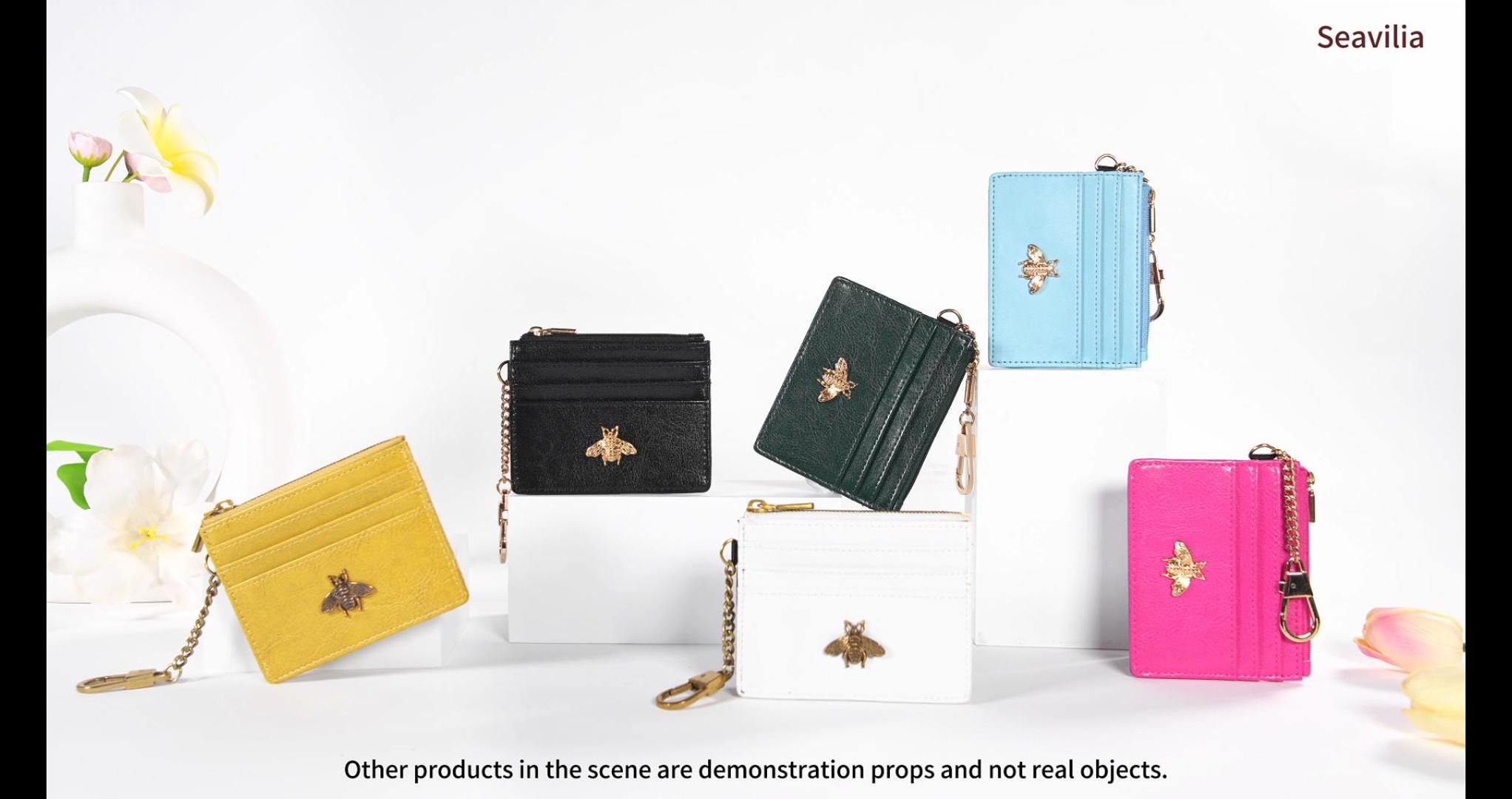 Amazon.com: SEAVILIA Card Holder Keychain Wallet for Women with ID