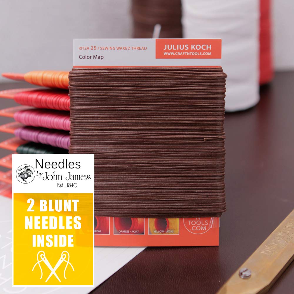 RITZA Tiger Thread for Leather Craft - Brown 0.8mm Waxed Polyester