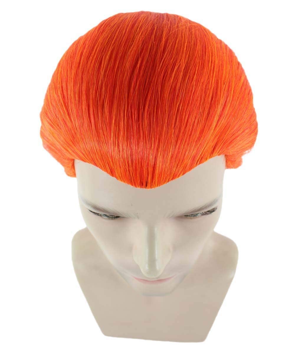 HPO Adult Men's All Back Orange Cosplay Wig, Best for Halloween