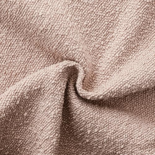 Foindtower Set of 2, Decorative Textured Boucle Throw Pillow Covers Accent Solid Pillow Cases Neutral Soft Cozy Couch Cushion Case for Chair Sofa Bedroom Living Room Home Decor 16 x 16 Inch Light Pink by Foindtower - Image 3