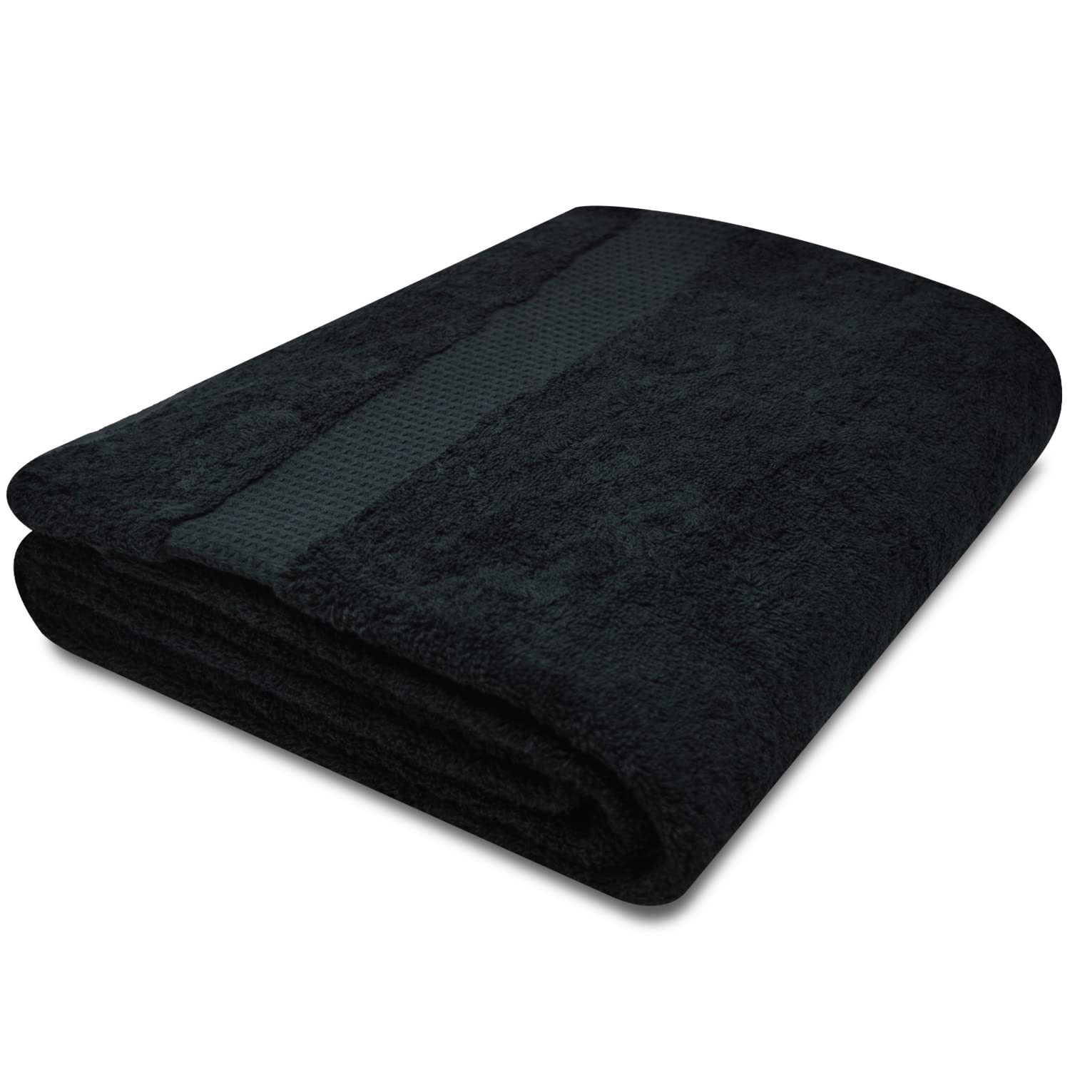 Towelogy® Premium Oversized Bath Sheets (100x180cm) 100% Egyptian Combed Cotton Quick Dry & Absorbent Extra Large Jumbo Bath Towels Hotel Quality (Black Noir