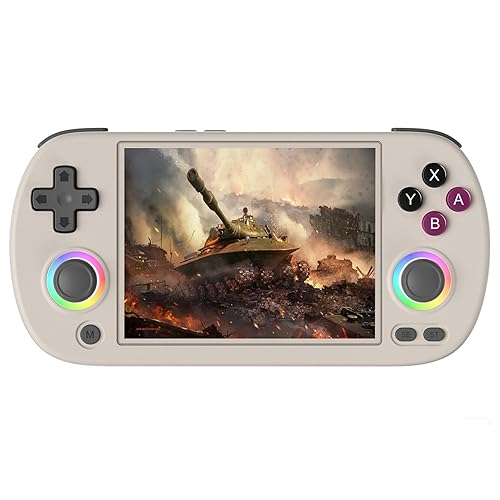 RG40XX H Retro Handheld Game Consoles RG40XXH Retro Gaming Console 64 TF Card Preloaded Games 5000+ Portable Gaming Console Linux 64-bit System 4.0'' IPS Screen WiFi Bluetooth HD and TV Output Gray